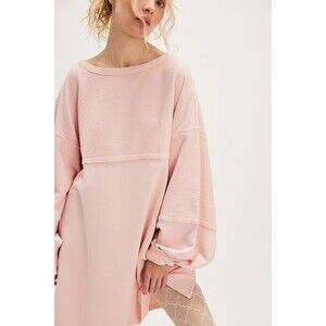 Free People We The Coastal Solid Crew Sweatshirt Top Pullover Cotton S 284880